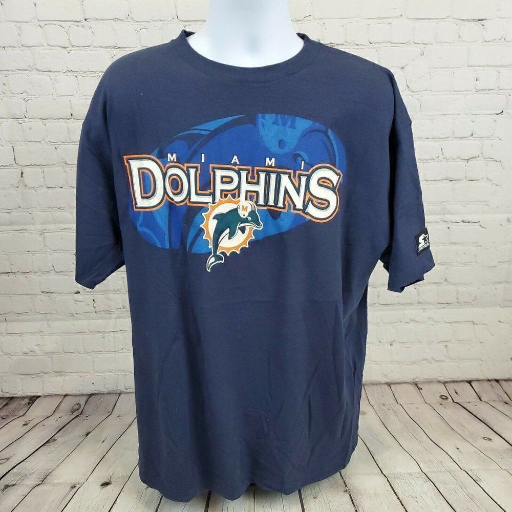NWT  Starter Miami Dolphins 1990's Vintage Football T-Shirt Starter Sz L